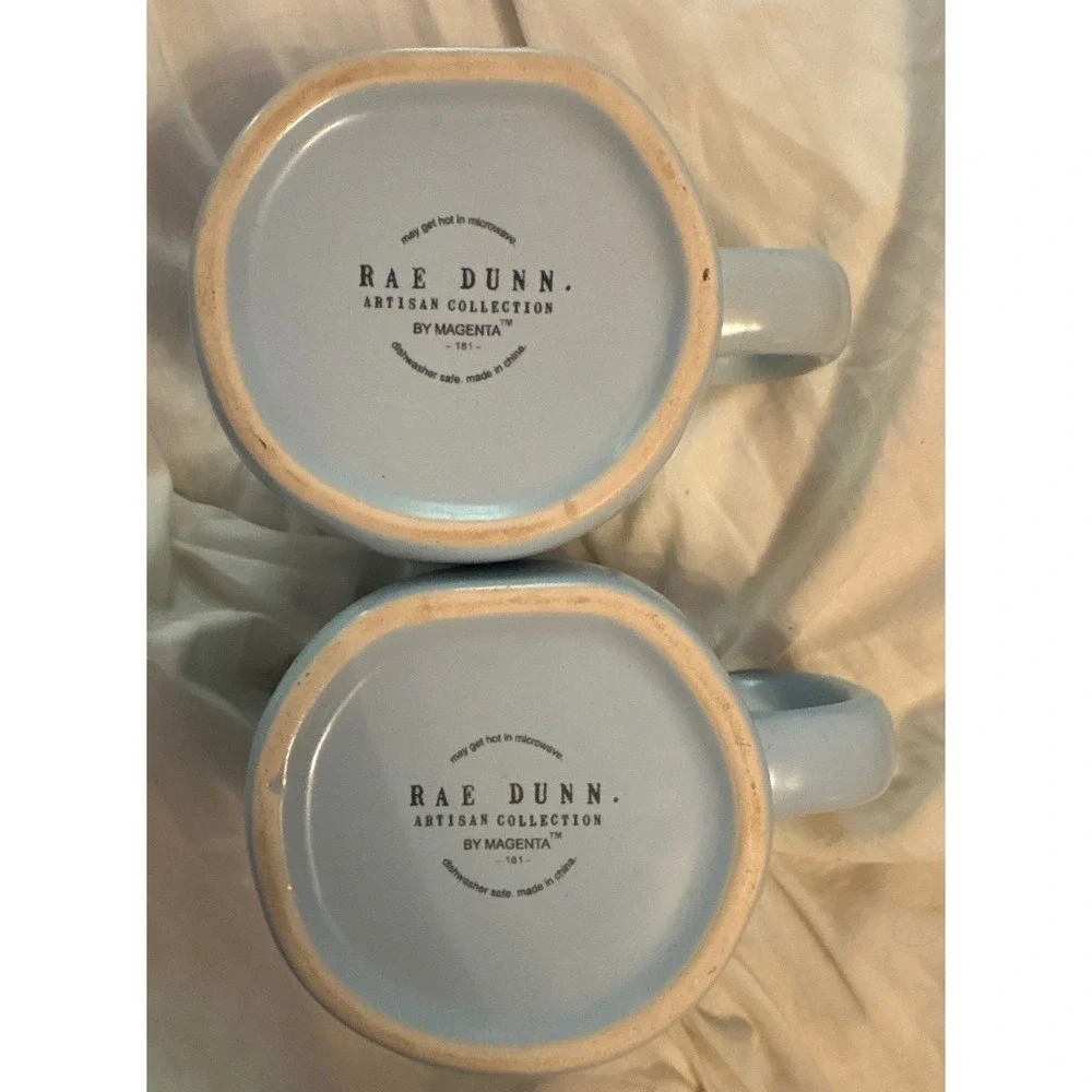 Rae Dunn Light Blue Wedding Mug Set‎ - I Do & Something Blue